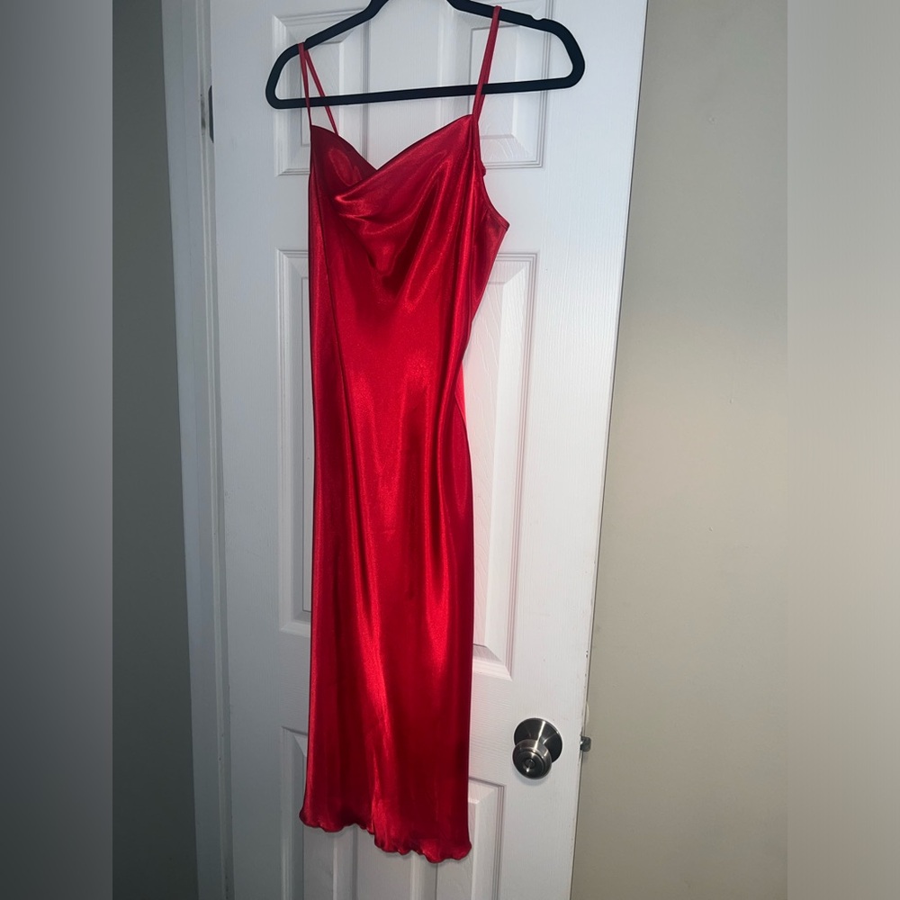 Bebe Red Satin Dress